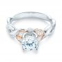 18k White Gold And 14K Gold 18k White Gold And 14K Gold Two-tone Diamond Engagement Ring - Flat View -  103107 - Thumbnail