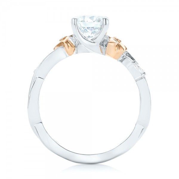 18k White Gold And 14K Gold 18k White Gold And 14K Gold Two-tone Diamond Engagement Ring - Front View -  102844