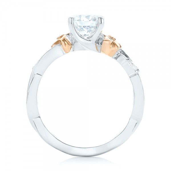 18k White Gold And 18K Gold Two-tone Diamond Engagement Ring - Front View - 102844