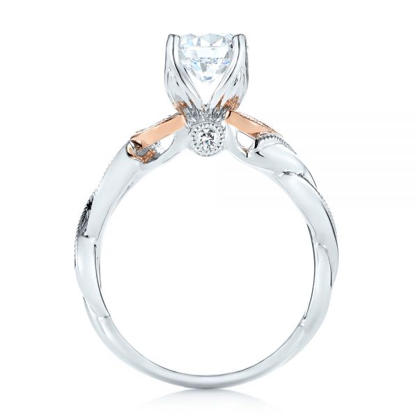 18k White Gold And 18K Gold Two-tone Diamond Engagement Ring - Front View -  103107