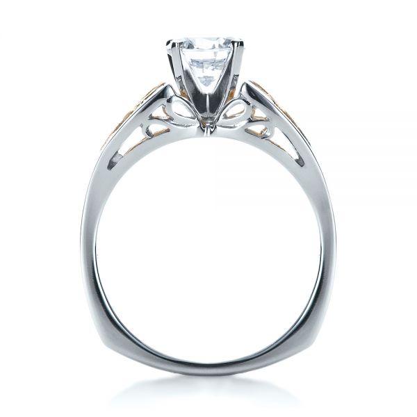 18k White Gold And Platinum 18k White Gold And Platinum Two-tone Diamond Engagement Ring - Front View -  1205