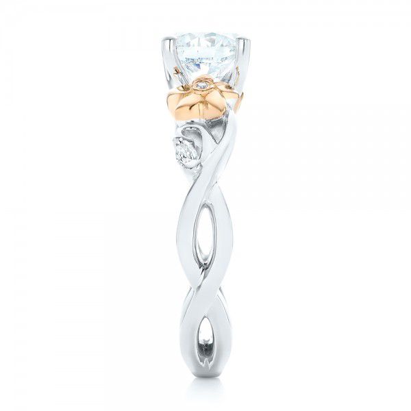  Platinum And 18K Gold Platinum And 18K Gold Two-tone Diamond Engagement Ring - Side View -  102844