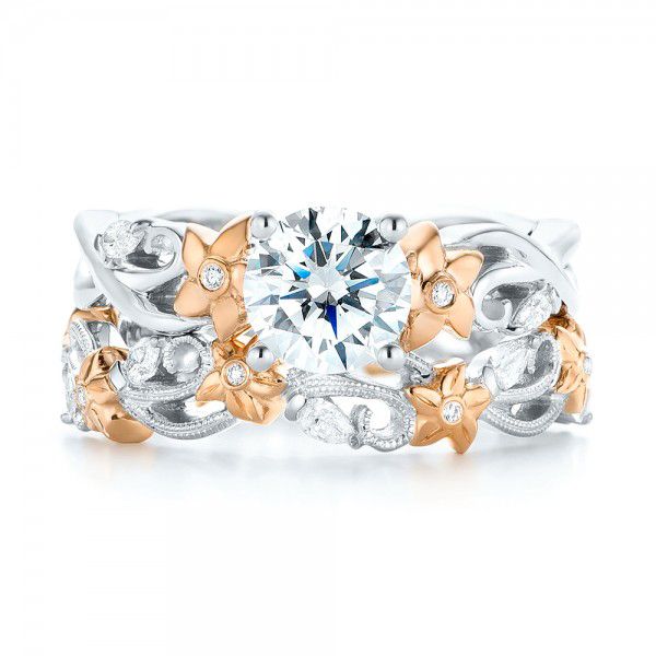 Two-Tone Diamond Engagement Ring - Image