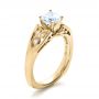 18k Yellow Gold And Platinum 18k Yellow Gold And Platinum Two-tone Diamond Engagement Ring - Three-Quarter View -  1205 - Thumbnail