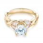 18k Yellow Gold And Platinum 18k Yellow Gold And Platinum Two-tone Diamond Engagement Ring - Flat View -  103107 - Thumbnail