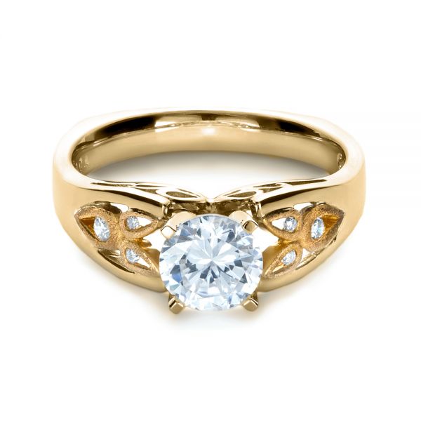 14k Yellow Gold And 18K Gold 14k Yellow Gold And 18K Gold Two-tone Diamond Engagement Ring - Flat View -  1205