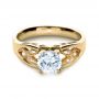 18k Yellow Gold And Platinum 18k Yellow Gold And Platinum Two-tone Diamond Engagement Ring - Flat View -  1205 - Thumbnail