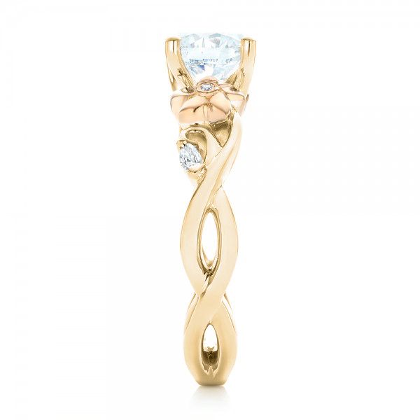 14k Yellow Gold And 14K Gold 14k Yellow Gold And 14K Gold Two-tone Diamond Engagement Ring - Side View - 102844