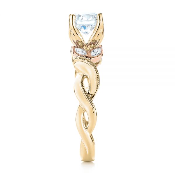 14k Yellow Gold And 18K Gold 14k Yellow Gold And 18K Gold Two-tone Diamond Engagement Ring - Side View - 103107