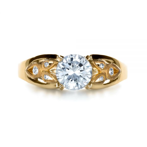 18k Yellow Gold And 18K Gold 18k Yellow Gold And 18K Gold Two-tone Diamond Engagement Ring - Top View -  1205