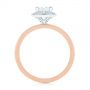 14k Rose Gold And 14K Gold Two-tone Diamond Petite Halo Engagement Ring - Front View -  105023 - Thumbnail