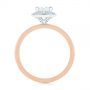 14k Rose Gold And 18K Gold 14k Rose Gold And 18K Gold Two-tone Diamond Petite Halo Engagement Ring - Front View -  105023 - Thumbnail