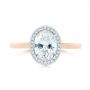 14k Rose Gold And 14K Gold Two-tone Diamond Petite Halo Engagement Ring - Top View -  105023 - Thumbnail