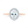 14k Rose Gold And 18K Gold 14k Rose Gold And 18K Gold Two-tone Diamond Petite Halo Engagement Ring - Top View -  105023 - Thumbnail