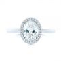 14k White Gold And Platinum 14k White Gold And Platinum Two-tone Diamond Petite Halo Engagement Ring - Top View -  105023 - Thumbnail