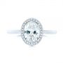  Platinum And 14K Gold Platinum And 14K Gold Two-tone Diamond Petite Halo Engagement Ring - Top View -  105023 - Thumbnail