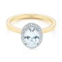 14k Yellow Gold And Platinum 14k Yellow Gold And Platinum Two-tone Diamond Petite Halo Engagement Ring - Flat View -  105023 - Thumbnail