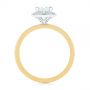 18k Yellow Gold And Platinum 18k Yellow Gold And Platinum Two-tone Diamond Petite Halo Engagement Ring - Front View -  105023 - Thumbnail