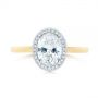 18k Yellow Gold And Platinum 18k Yellow Gold And Platinum Two-tone Diamond Petite Halo Engagement Ring - Top View -  105023 - Thumbnail