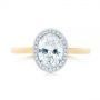 18k Yellow Gold And 14K Gold 18k Yellow Gold And 14K Gold Two-tone Diamond Petite Halo Engagement Ring - Top View -  105023 - Thumbnail