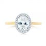 14k Yellow Gold And 18K Gold 14k Yellow Gold And 18K Gold Two-tone Diamond Petite Halo Engagement Ring - Top View -  105023 - Thumbnail