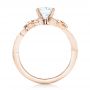 18k Rose Gold And 18K Gold 18k Rose Gold And 18K Gold Two-tone Flower And Leaf Diamond Engagement Ring - Front View -  102554 - Thumbnail