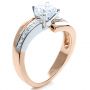 14k Rose Gold And 18K Gold 14k Rose Gold And 18K Gold Two-tone Diamond Engagement Ring - Three-Quarter View -  216 - Thumbnail