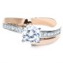 18k Rose Gold And 18K Gold 18k Rose Gold And 18K Gold Two-tone Diamond Engagement Ring - Flat View -  216 - Thumbnail