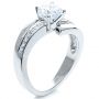 14k White Gold And Platinum 14k White Gold And Platinum Two-tone Diamond Engagement Ring - Three-Quarter View -  216 - Thumbnail