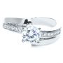14k White Gold And Platinum 14k White Gold And Platinum Two-tone Diamond Engagement Ring - Flat View -  216 - Thumbnail