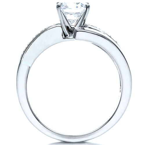 14k White Gold And Platinum 14k White Gold And Platinum Two-tone Diamond Engagement Ring - Front View -  216