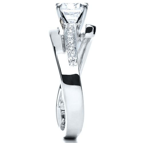  Platinum And 18K Gold Platinum And 18K Gold Two-tone Diamond Engagement Ring - Side View -  216
