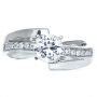 18k White Gold And Platinum 18k White Gold And Platinum Two-tone Diamond Engagement Ring - Top View -  216 - Thumbnail