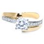 14k Yellow Gold And 14K Gold Two-tone Diamond Engagement Ring - Flat View -  216 - Thumbnail