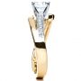 14k Yellow Gold And 14K Gold Two-tone Diamond Engagement Ring - Side View -  216 - Thumbnail