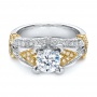  Platinum Platinum Two-tone Diamond Engagement Ring - Vanna K - Flat View -  100273 - Thumbnail
