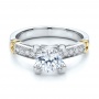  14K Gold 14K Gold Two-tone Diamond Engagement Ring - Vanna K - Flat View -  100482 - Thumbnail
