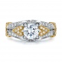  18K Gold Two-tone Diamond Engagement Ring - Vanna K - Top View -  100273 - Thumbnail