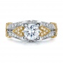  18K Gold Two-tone Diamond Engagement Ring - Vanna K - Top View -  100273 - Thumbnail