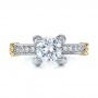  18K Gold Two-tone Diamond Engagement Ring - Vanna K - Top View -  100482 - Thumbnail