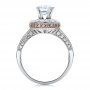  18K Gold Two-tone Diamond Halo With Pink Diamonds Engagement Ring - Vanna K - Front View -  100687 - Thumbnail