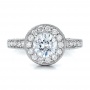  18K Gold Two-tone Diamond Halo With Pink Diamonds Engagement Ring - Vanna K - Top View -  100687 - Thumbnail