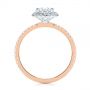 18k Rose Gold And 14K Gold Two-tone Halo Diamond Engagement Ring - Front View -  105768 - Thumbnail