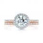 14k Rose Gold And 14K Gold 14k Rose Gold And 14K Gold Two-tone Halo Diamond Engagement Ring - Top View -  105768 - Thumbnail