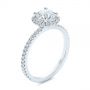18k White Gold And Platinum 18k White Gold And Platinum Two-tone Halo Diamond Engagement Ring - Three-Quarter View -  105768 - Thumbnail