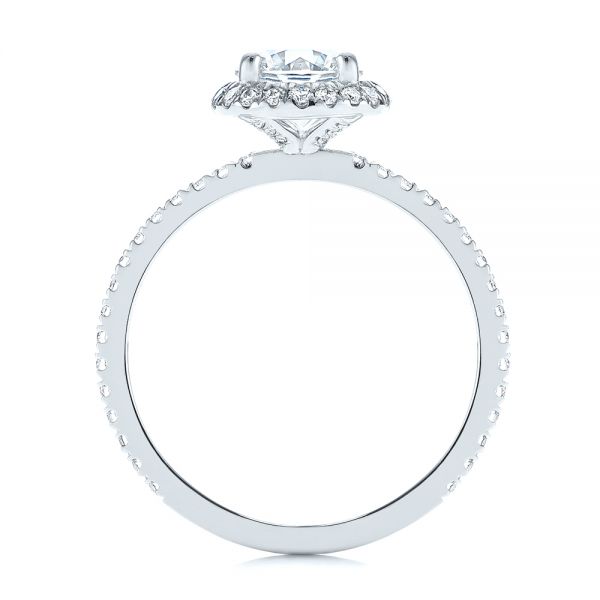 Platinum And 14K Gold Platinum And 14K Gold Two-tone Halo Diamond Engagement Ring - Front View - 105768