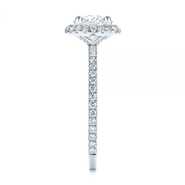 Platinum And 14K Gold Platinum And 14K Gold Two-tone Halo Diamond Engagement Ring - Side View - 105768