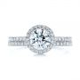 14k White Gold And Platinum 14k White Gold And Platinum Two-tone Halo Diamond Engagement Ring - Top View -  105768 - Thumbnail