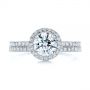  Platinum And 14K Gold Platinum And 14K Gold Two-tone Halo Diamond Engagement Ring - Top View -  105768 - Thumbnail