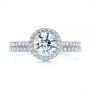 14k White Gold And 14K Gold 14k White Gold And 14K Gold Two-tone Halo Diamond Engagement Ring - Top View -  105768 - Thumbnail